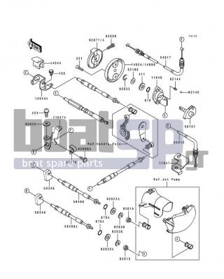 KAWASAKI - SC 1992 - Frame - Cables - 14044-3717 - HOLDER-CABLE,STEERING