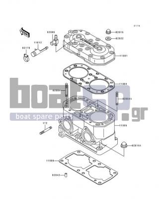 KAWASAKI - SC 1992 - Engine/Transmission - Cylinder Head/Cylinder