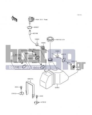 KAWASAKI - SC 1992 - Body Parts - Oil Tank - 92037-1173 - CLAMP