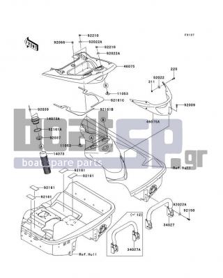 KAWASAKI - ULTRA 300LX 2011 - Frame - Hull Rear Fittings - 92161-3781 - DAMPER