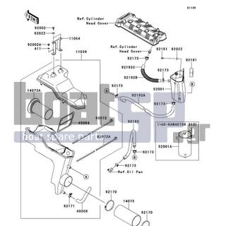 KAWASAKI - ULTRA 300LX 2011 - Frame - Intake Silencer - 49064-3704 - FILTER-AIR