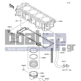 KAWASAKI - ULTRA LX 2011 - Engine/Transmission - Cylinder/Piston(s) - 13001-3737 - PISTON-ENGINE