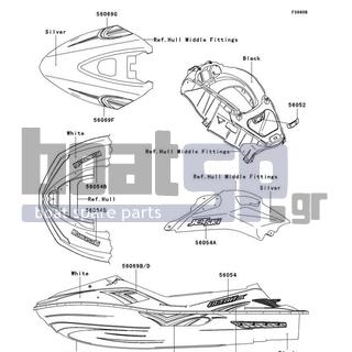 KAWASAKI - ULTRA LX 2011 - Body Parts - Decals(GBF) - 56069-3842 - PATTERN,HATCH COVER,RH