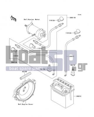 KAWASAKI - X2 1992 - Ηλεκτρικά - Electrical Equipment - 26011-3724 - WIRE-LEAD,BATTERY(-)