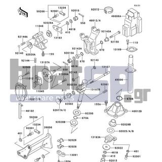 KAWASAKI - X2 1992 - Body Parts - Handle Pole - 46012-3716 - HOLDER-HANDLE,LWR