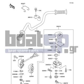 KAWASAKI - X2 1992 - Body Parts - Handlebar - 39063-3707 - HOUSING-CONTROL,LWR