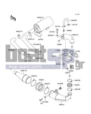 KAWASAKI - X2 1992 - Εξατμίσεις - Muffler(s) - 18001-3720 - MUFFLER