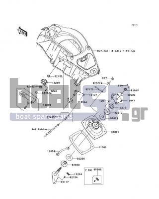 KAWASAKI - ULTRA LX 2011 - Body Parts - Handle Pole - 120R0510 - BOLT-SOCKET,5X10