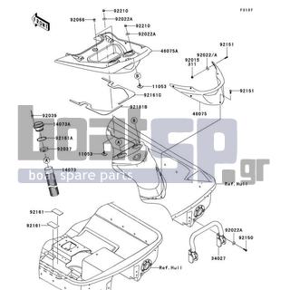 KAWASAKI - ULTRA LX 2011 - Frame - Hull Rear Fittings