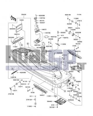 KAWASAKI - ULTRA LX 2011 - Frame - Hull(GBF) - 92039-3775 - RIVET