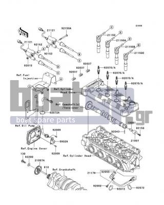 KAWASAKI - ULTRA LX 2011 - Frame - Ignition System - 92070-1264 - PLUG-SPARK,CR9EK(NGK)