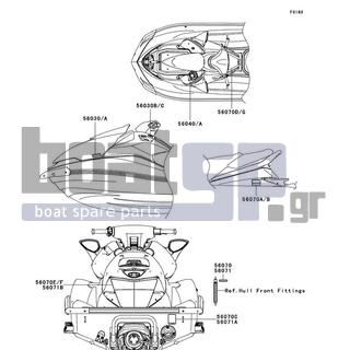 KAWASAKI - ULTRA LX 2011 - Frame - Labels - 56070-3876 - LABEL-WARNING,DAMPER