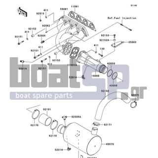 KAWASAKI - ULTRA LX 2011 - Exhaust - Muffler(s) - 43058-3733 - RING,GASKET