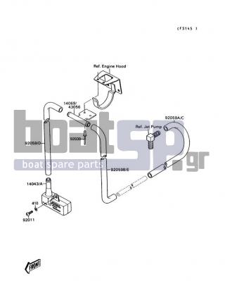 KAWASAKI - 300 SX 1991 - Body Parts - Bilge System - 92059-3887 - TUBE