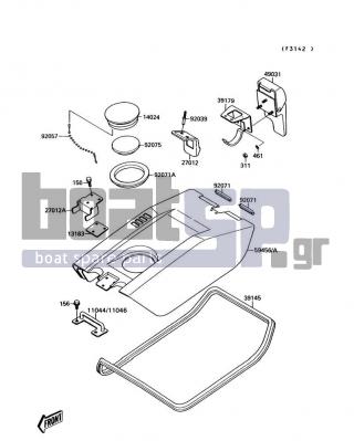 KAWASAKI - 300 SX 1991 - Engine/Transmission - Engine Hood - 39179-3701 - BRACKET-LATCH