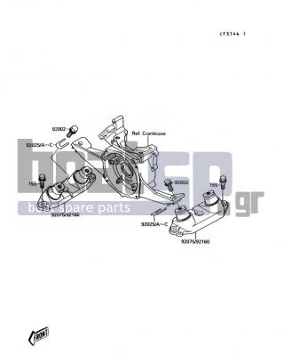 KAWASAKI - 300 SX 1991 - Engine/Transmission - Engine Mount - 155R0820 - BOLT-WSP-SMALL,8X20