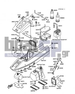 KAWASAKI - 300 SX 1991 - Frame - Hull Fittings - 59346-504 - DETENT