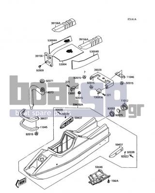 KAWASAKI - 300 SX 1991 - Πλαίσιο - Hull(JS300-A3/A4/A5) - 39027-3701 - BUMPER-FRONT