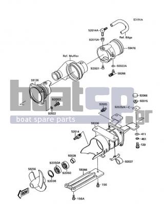 KAWASAKI - 300 SX 1991 - Frame - Jet Pump(JS300-A2/A3/A4/A5) - 92025-3701 - SHIM,T=0.3MM