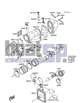 KAWASAKI - 300 SX 1991 - Εξατμίσεις - Muffler(s) - 92037-3736 - CLAMP,L=100