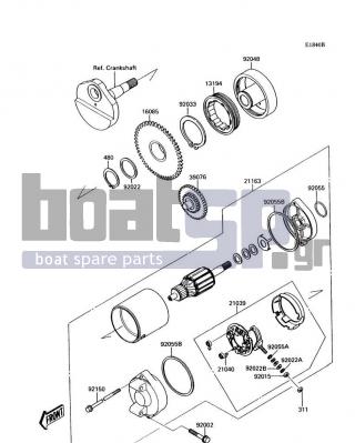 KAWASAKI - 300 SX 1991 - Electrical - Starter Motor(JS300-A3/A4/A5) - 92033-3076 - RING,SNAP