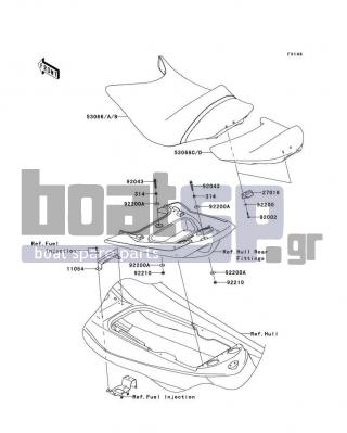 KAWASAKI - ULTRA LX 2011 - Body Parts - Seat - 53066-3720-12N - SEAT-ASSY,RR,P.SILVER