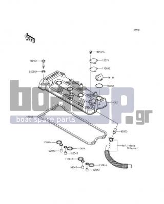 KAWASAKI - JET SKIΒ® ULTRAΒ® 310X 2016 - Engine/Transmission - Cylinder Head Cover - 11061-0105 - GASKET,SPARK PLUG HOLE