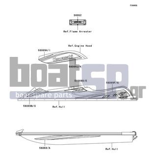 KAWASAKI - 800 SX-R 2010 - Εξωτερικά Μέρη - Decals(Black)(AAF)