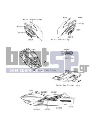 KAWASAKI - JET SKIΒ® ULTRAΒ® 310X 2016 - Body Parts - Decals(LGF)