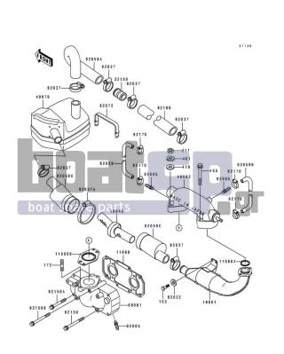KAWASAKI - JS440 1991 - Exhaust - Muffler