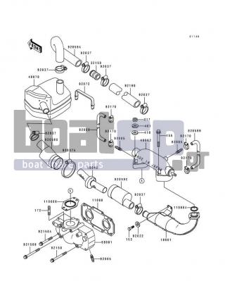 KAWASAKI - JS440 1991 - Εξατμίσεις - Muffler