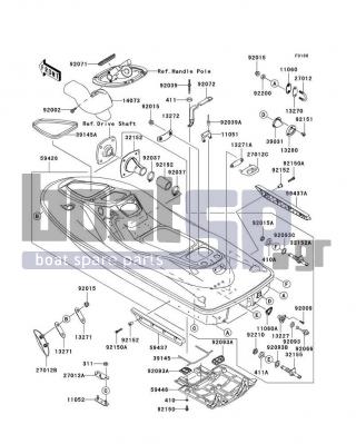 KAWASAKI - STX 2010 - Frame - Hull - 92151-3746 - BOLT,SOCKET,M6,SHOULDER