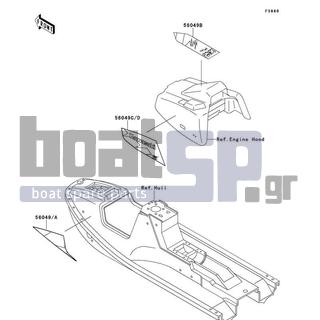 KAWASAKI - X2 1991 - Εξωτερικά Μέρη - Decals(JF650-A6/A7) - 56049-1747 - PATTERN,ENGINE HOOD,UPP