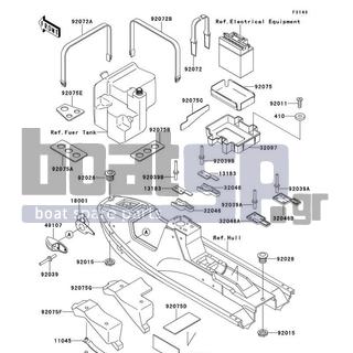 KAWASAKI - X2 1991 - Πλαίσιο - Hull Fittings - 92039-3714 - RIVET