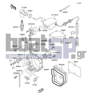 KAWASAKI - X2 1991 - Frame - Ignition System - 92037-3736 - CLAMP,L=100