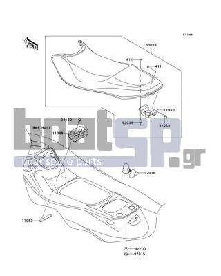 KAWASAKI - STX 2010 - Body Parts - Seat - 92015-3709 - NUT,FLANGED,8MM