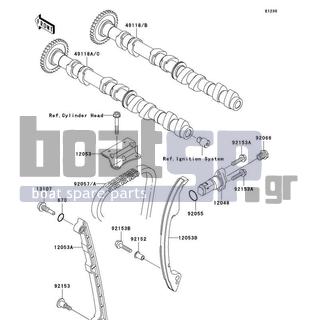 KAWASAKI - STX-15F 2010 - Κινητήρας/Κιβώτιο Ταχυτήτων - Camshaft(s)/Tensioner - 12053-3701 - GUIDE-CHAIN,EX SIDE