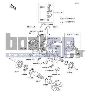 KAWASAKI - STX-15F 2010 - Κινητήρας/Κιβώτιο Ταχυτήτων - Crankshaft - 92139-3706 - BUSHING,CRANKSHAFT,#2,BLACK