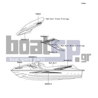 KAWASAKI - STX-15F 2010 - Body Parts - Decals(Titanium)(AAF) - 56069-3723 - PATTERN,SIDE COVER,UPP,LH