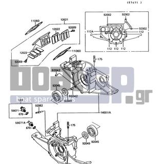 KAWASAKI - 300 SX 1990 - Engine/Transmission - Crankcase - 92062-3703 - NOZZLE