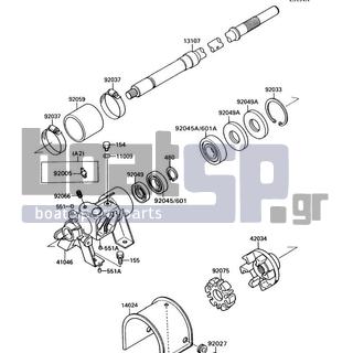 KAWASAKI - 300 SX 1990 - Κινητήρας/Κιβώτιο Ταχυτήτων - Drive Shaft(JS300-A2/A3/A4/A5) - 14024-3705 - COVER,COUPLING