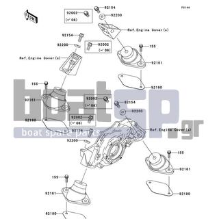 KAWASAKI - STX-15F 2010 - Κινητήρας/Κιβώτιο Ταχυτήτων - Engine Mount - 155R0830 - BOLT-WSP-SMALL,8X30