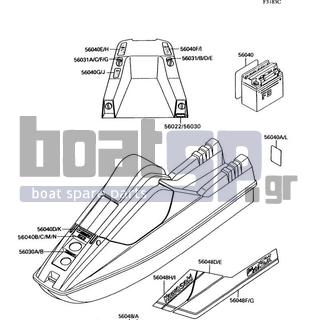 KAWASAKI - 300 SX 1990 - Frame - Labels(JS300-A4/A5)