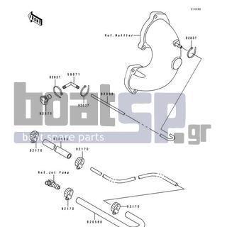 KAWASAKI - 550 SX 1990 - Engine/Transmission - Cooling - 92059-503 - TUBE,9X360