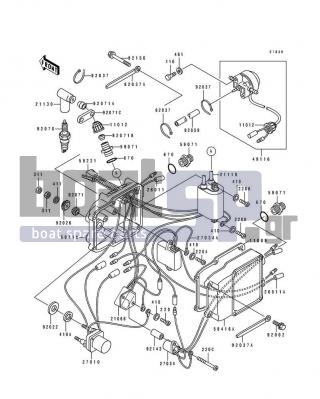 KAWASAKI - 550 SX 1990 - Frame - Ignition Coil - 92070-2078 - PLUG-SPARK,BR8ES(NGK)