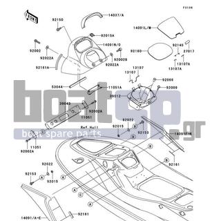 KAWASAKI - STX-15F 2010 - Frame - Hull Middle Fittings