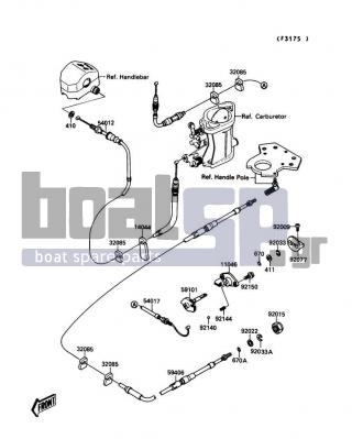 KAWASAKI - 650 SX 1990 - Frame - Cables