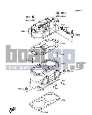 KAWASAKI - 650 SX 1990 - Engine/Transmission - Cylinder Head/Cylinder