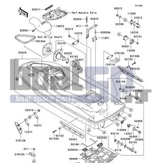 KAWASAKI - STX-15F 2010 - Frame - Hull(A9F/AAF) - 92015-3709 - NUT,FLANGED,8MM