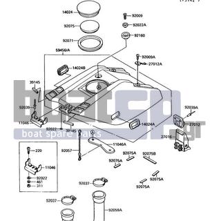 KAWASAKI - 650 SX 1990 - Engine/Transmission - Engine Hood - 92160-3709 - DAMPER